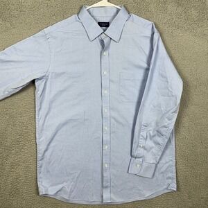 Proper Cloth Mens Large Shirt Button Up Blue Cotton Pocket Long Sleeve Casual